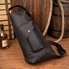 Leather Mens Cool Sling Bag Crossbody Bag Chest Bag for men