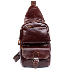 Leather Mens Cool Sling Bag Crossbody Bag Chest Bag for men