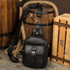 Leather Mens Cool Sling Bag Crossbody Bag Chest Bag for men