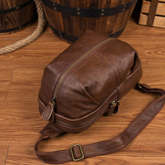 Leather Mens Cool Sling Bag Crossbody Bag Chest Bag for men