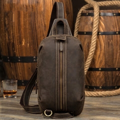 Leather Mens Cool Sling Bag Crossbody Bag Chest Bag for men