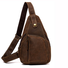 Leather Mens Cool Sling Bag Crossbody Bag Chest Bag for men