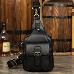 Leather Mens Cool Sling Bag Crossbody Bag Chest Bag for men