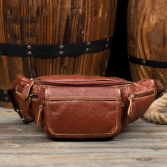 Leather Mens Fanny Pack Waist Bag Hip Pack Belt Bag Bumbag for Men