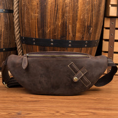 Leather Mens Fanny Pack Waist Bag Hip Pack Belt Bag Bumbag for Men