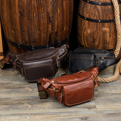 Leather Mens Fanny Pack Waist Bag Hip Pack Belt Bag Bumbag for Men