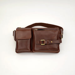 Leather Mens Fanny Pack Waist Bag Hip Pack Belt Bag Bumbag for Men