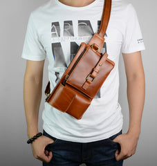 Leather Mens Fanny Pack Waist Bag Hip Pack Belt Bag Bumbag for Men