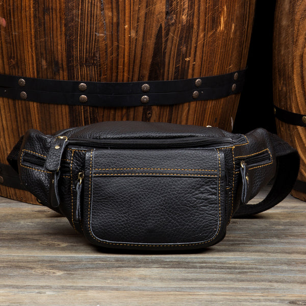 Leather Mens Fanny Pack Waist Bag Hip Pack Belt Bag Bumbag for Men