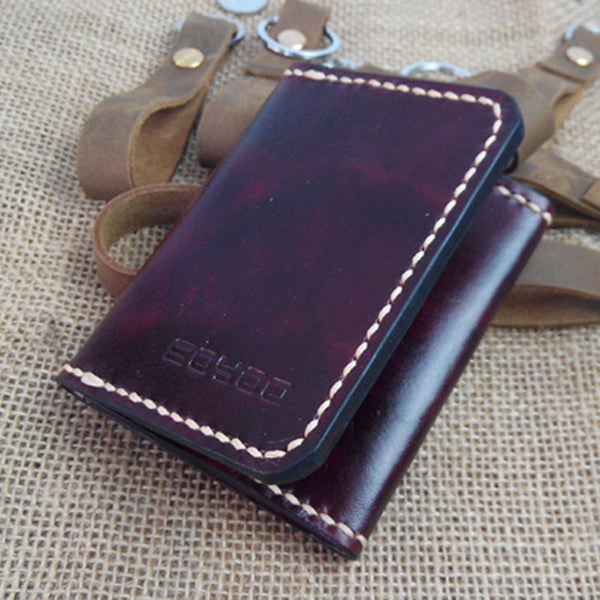 Leather Mens Front Pocket Bifold Small Wallets Card Wallet for Men - iwalletsmen