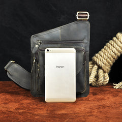 Leather Mens Cool Sling Bag Crossbody Bag Chest Bag for men