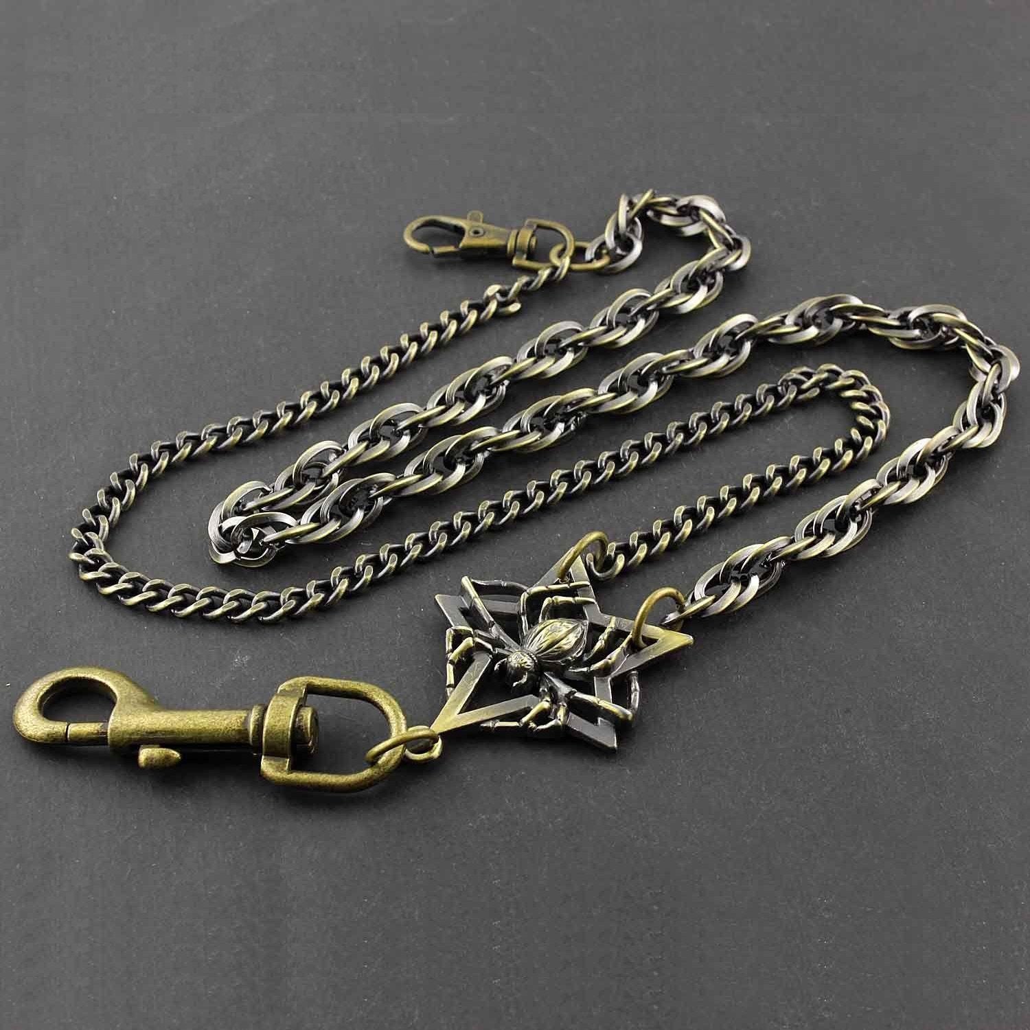Metal Brass Spider Wallet Chain Cool Punk Rock Biker Trucker Wallet Chain Trucker Wallet Chain for Men