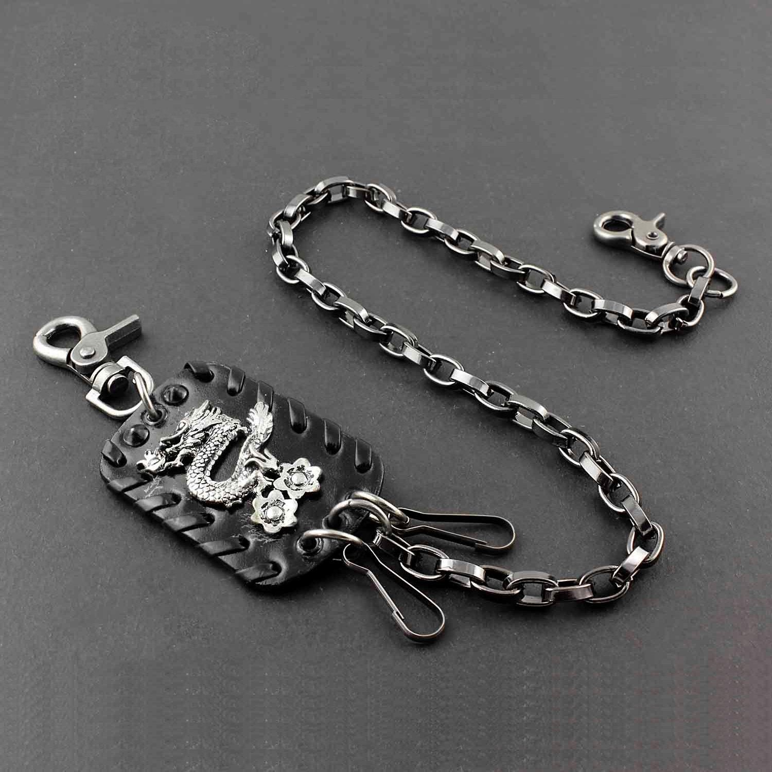 Solid Stainless Steel Chinese Dragon Wallet Chain Cool Punk Rock Biker Trucker Wallet Chain Trucker Wallet Chain for Men