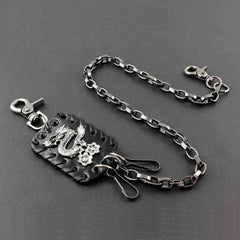 Solid Stainless Steel Chinese Dragon Wallet Chain Cool Punk Rock Biker Trucker Wallet Chain Trucker Wallet Chain for Men