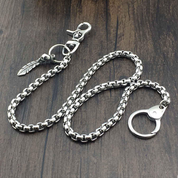 Solid Stainless Steel Long Skull Wallet Chain Cool Punk Rock Biker Trucker Wallet Chain Trucker Wallet Chain for Men