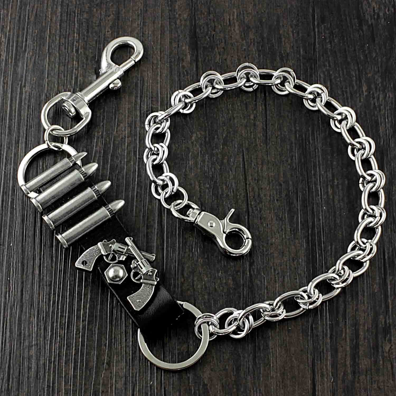 Solid Stainless Steel Revolver Wallet Chain Cool Punk Rock Biker Trucker Wallet Chain Trucker Wallet Chain for Men