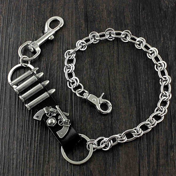 Solid Stainless Steel Revolver Wallet Chain Cool Punk Rock Biker Trucker Wallet Chain Trucker Wallet Chain for Men