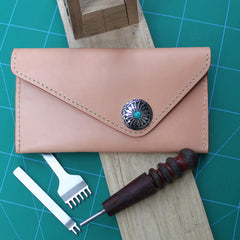 Handmade Leather Mens Envelope Long Wallet Cool Long Wallet for Men - iwalletsmen
