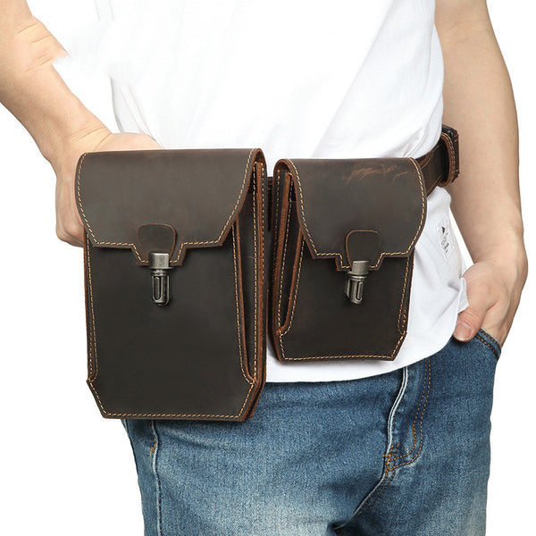 Vintage Leather Belt Pouch Mens Waist Bag for Men - iwalletsmen