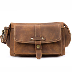 Vintage Leather Fanny Pack Mens Waist Bag Hip Pack Belt Bag Bumbag for Men