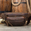 Vintage Leather Fanny Pack Mens Waist Bag Hip Pack Belt Bag Bumbag for Men