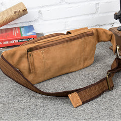 Vintage Leather Fanny Pack Mens Waist Bag Hip Pack Belt Bag Bumbag for Men