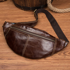 Vintage Leather Fanny Pack Mens Waist Bag Hip Pack Belt Bag Bumbag for Men
