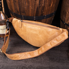 Vintage Leather Fanny Pack Mens Waist Bag Hip Pack Belt Bag Bumbag for Men