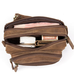 Vintage Leather Fanny Pack Mens Waist Bag Hip Pack Belt Bag Bumbag for Men
