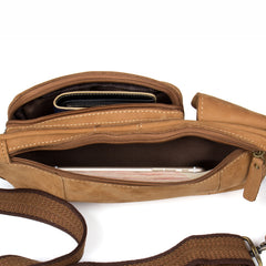 Vintage Leather Fanny Pack Mens Waist Bag Hip Pack Belt Bag Bumbag for Men