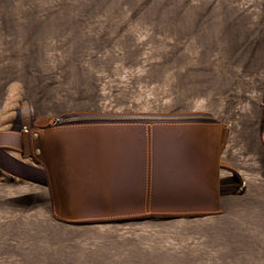 Vintage Leather Fanny Pack Mens Waist Bag Hip Pack Belt Bag for Men - iwalletsmen