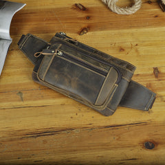 Vintage Leather Fanny Pack Mens Waist Bag Hip Pack Belt Bag for Men - iwalletsmen