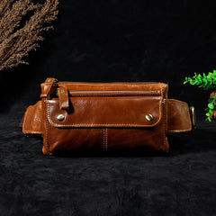Vintage Leather Fanny Pack Mens Waist Bag Hip Pack Belt Bag for Men - iwalletsmen