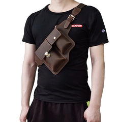 Vintage Leather Fanny Pack Mens Waist Bag Hip Pack Belt Bag for Men - iwalletsmen