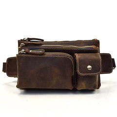 Vintage Leather Fanny Pack Mens Waist Bag Hip Pack Belt Bag for Men - iwalletsmen