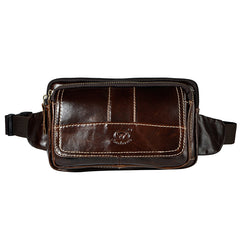 Vintage Leather Mens Fanny Pack Waist Bag Hip Pack Belt Bag Bumbag for Men