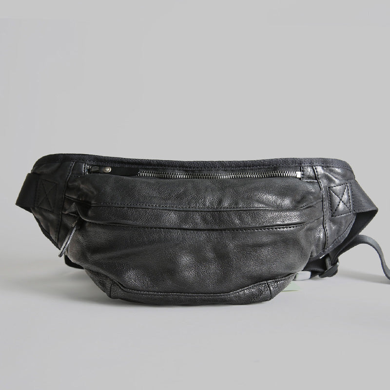 Belt Bag Men/women Leather Belt Bag Black Fanny Pack Belt 