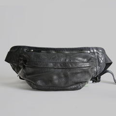 Vintage Leather Mens Fanny Pack Waist Bag Hip Pack Belt Bag Bumbag for Men