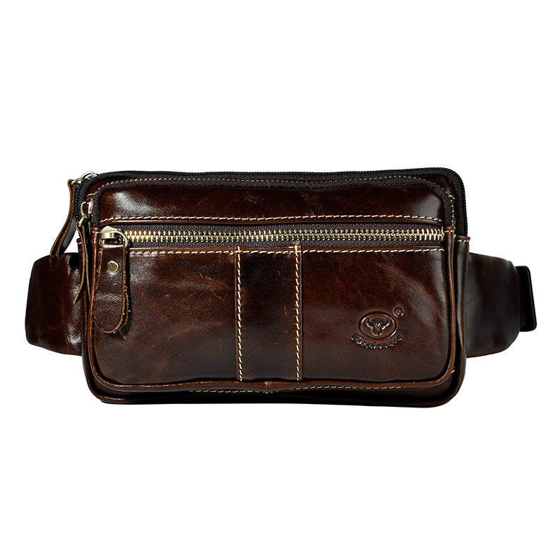 Vintage Leather Mens Fanny Pack Waist Bag Hip Pack Belt Bag Bumbag for Men