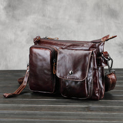 Vintage Leather Mens Small Messenger Bag Shoulder Bag Crossbody Bag for Men - iwalletsmen