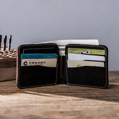 Vintage Leather Mens Small Wallet Bifold Wallet for Men - iwalletsmen