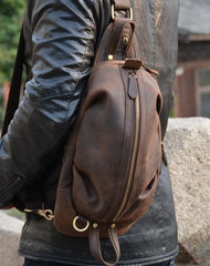 COOL LEATHER MENS SLING BAG SLING Shoulder BAG Chest Bags FOR MEN - iwalletsmen