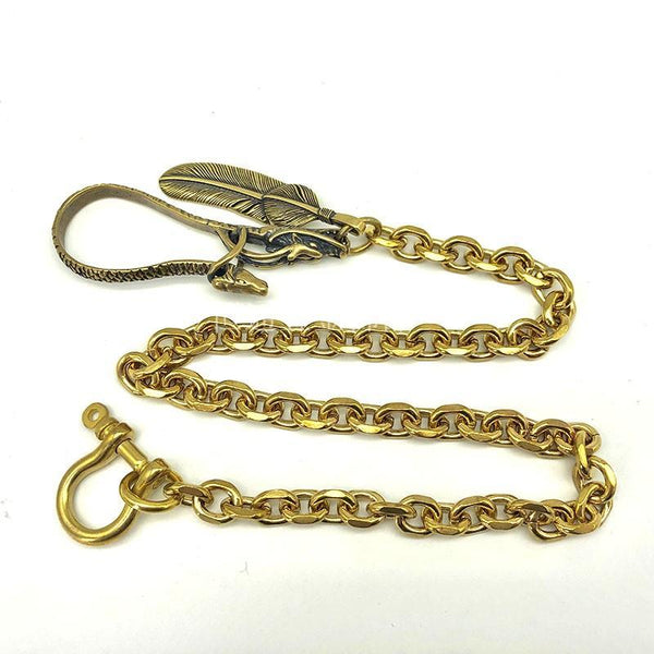 Cool Brass Dragon 40cm Rock Wallet Chain Biker Jean Wallet Chain Trucker Wallet Chain for Men - iwalletsmen