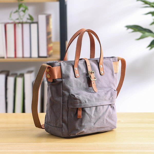 Canvas Leather Mens Womens Handbag Tote Bag Shoulder Bag Tote Purse For Men - iwalletsmen