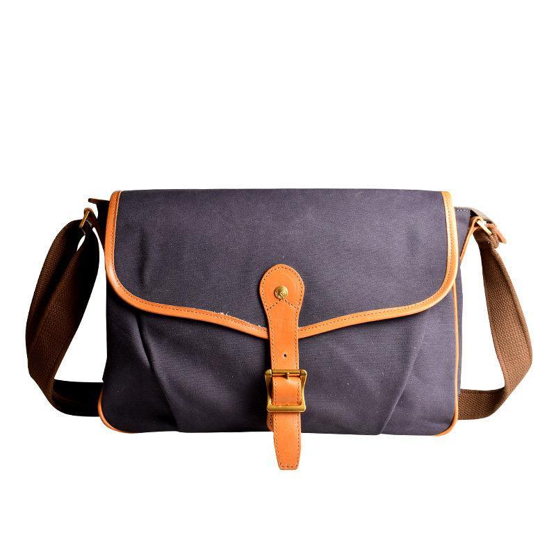 Casual Canvas Leather Mens Side Bag Side Bag Small Messenger Bags Casual Courier Bags for Men - iwalletsmen