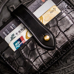 Handmade Leather Mens Cool billfold Wallet Card Holder Small Card Slim Wallets for Men
