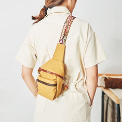 Western Canvas Mens Womens Small Sling Bag Canvas Sling Backpack Sling Pack One Shoulder Pack for Men and Women - iwalletsmen