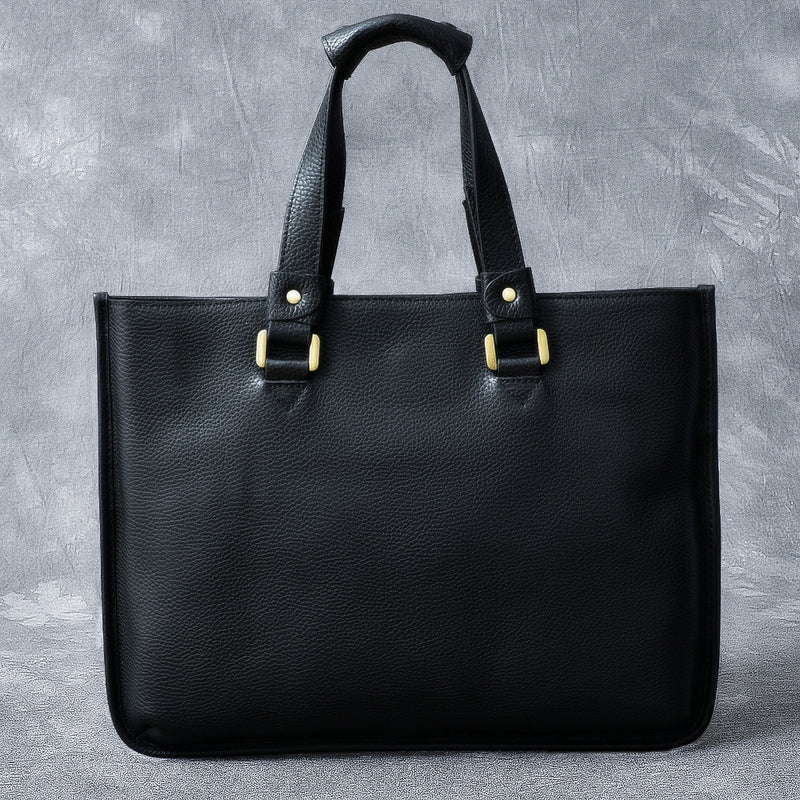 Leather Mens Womens 16" Black Briefcase Side Bag Laptop Messenger Bag Shoulder Bag For Men - iwalletsmen