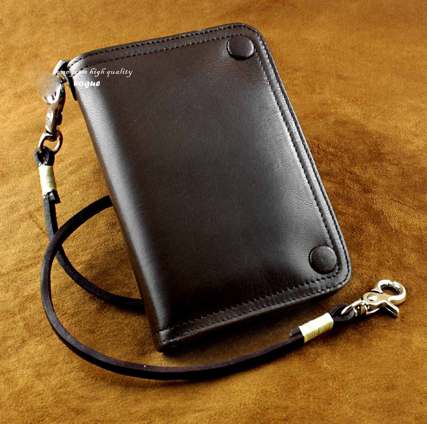 Cool Leather Men's Small Biker Chain Wallet Biker Wallet Wallet With Chain For Men - iwalletsmen