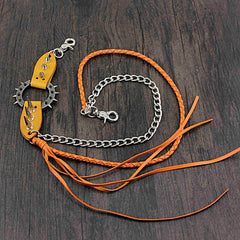 Badass Double Leather Metal Wallet CHain Pants Chain Long Biker Wallet Chain For Men - iwalletsmen